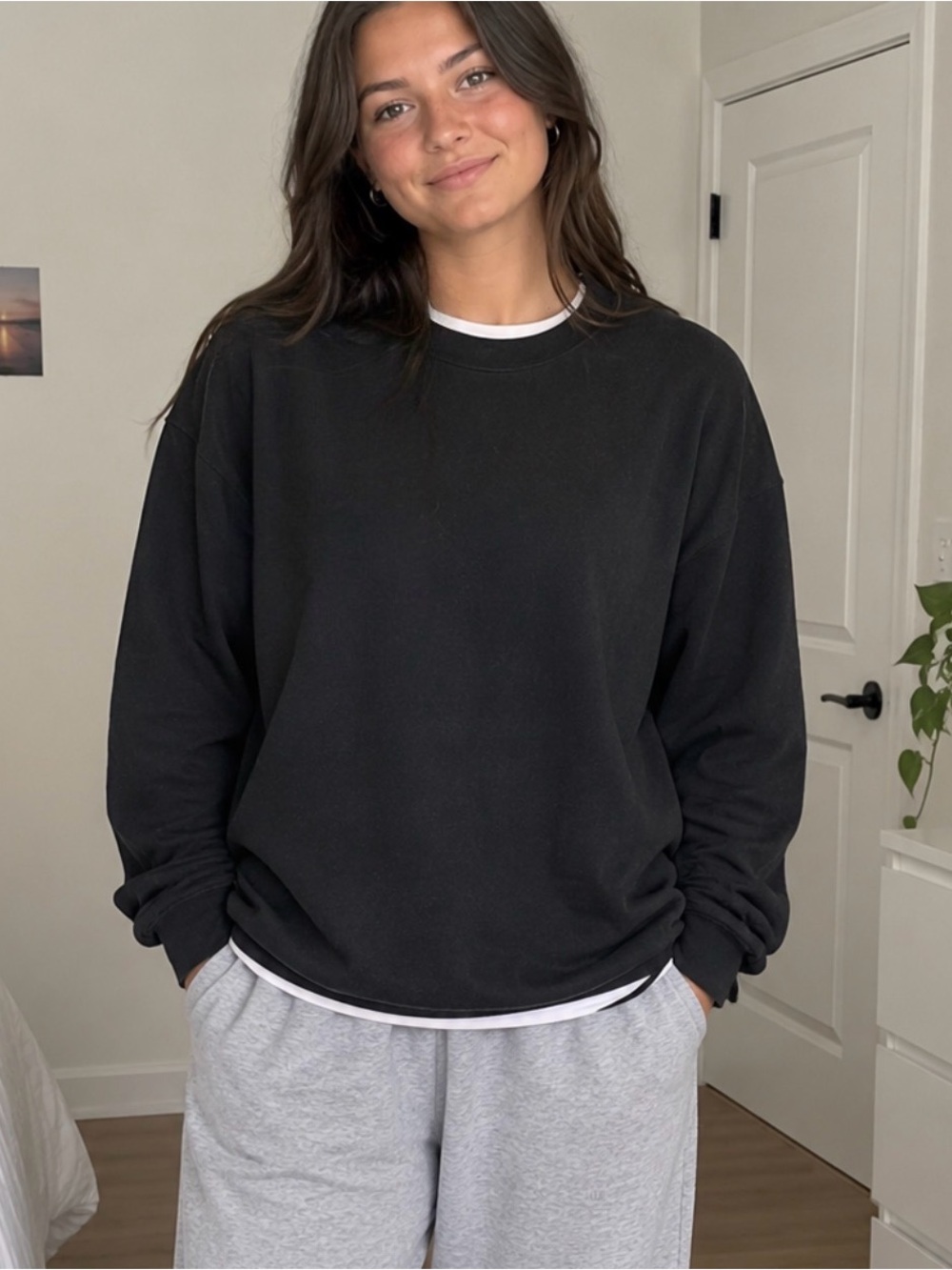 Women’s Black Crewneck Sweater - Classic Minimal Style